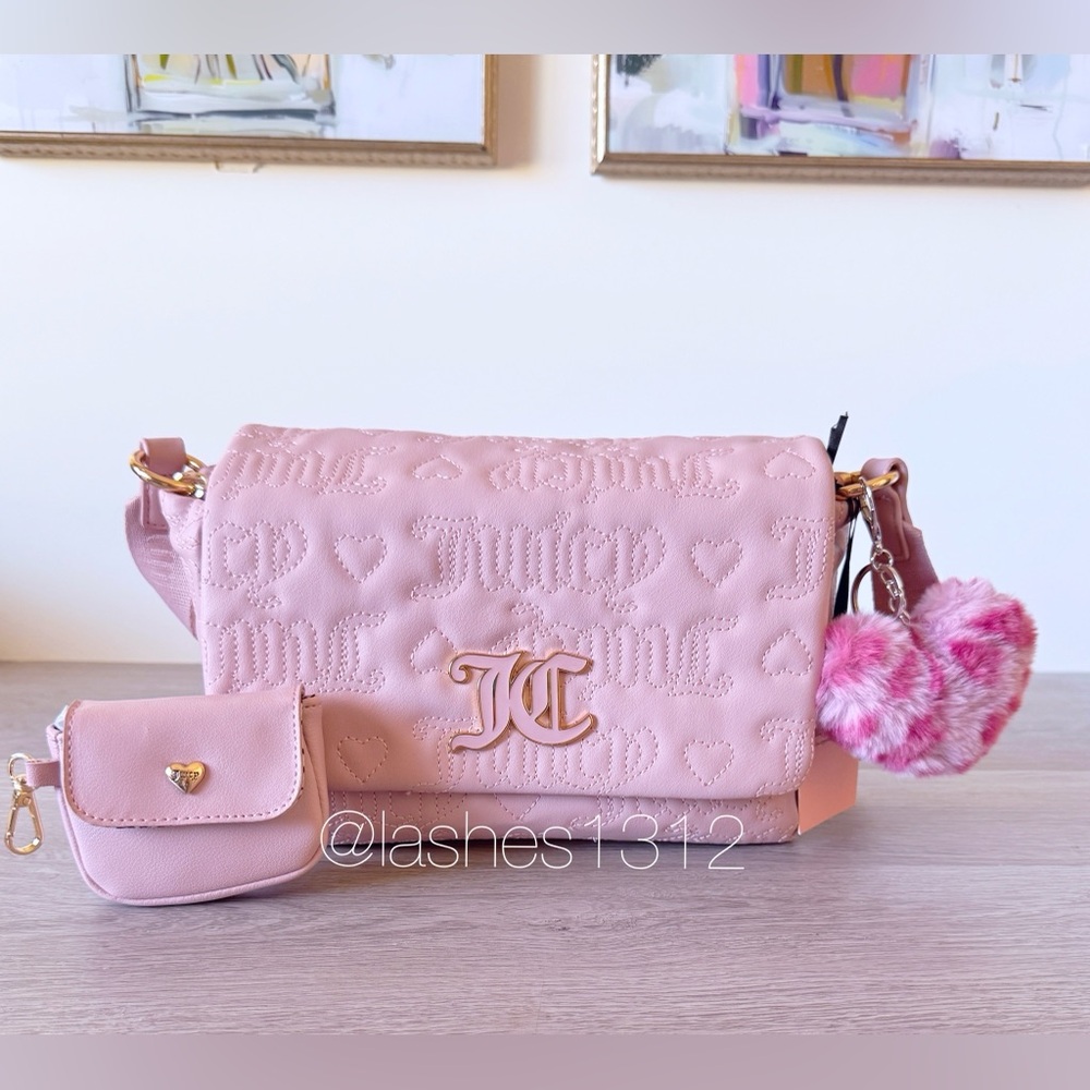JUICY COUTURE Bag Pink League Quilted Flap Crossbody - Pink